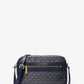 Jet Set Large Signature Logo Print Woven Crossbody Bag
