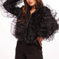 Ruffled Organza Bomber Jacket