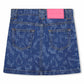 The Marc Jacobs Kids Laser-Cut Leopard Printed Denim Skirt