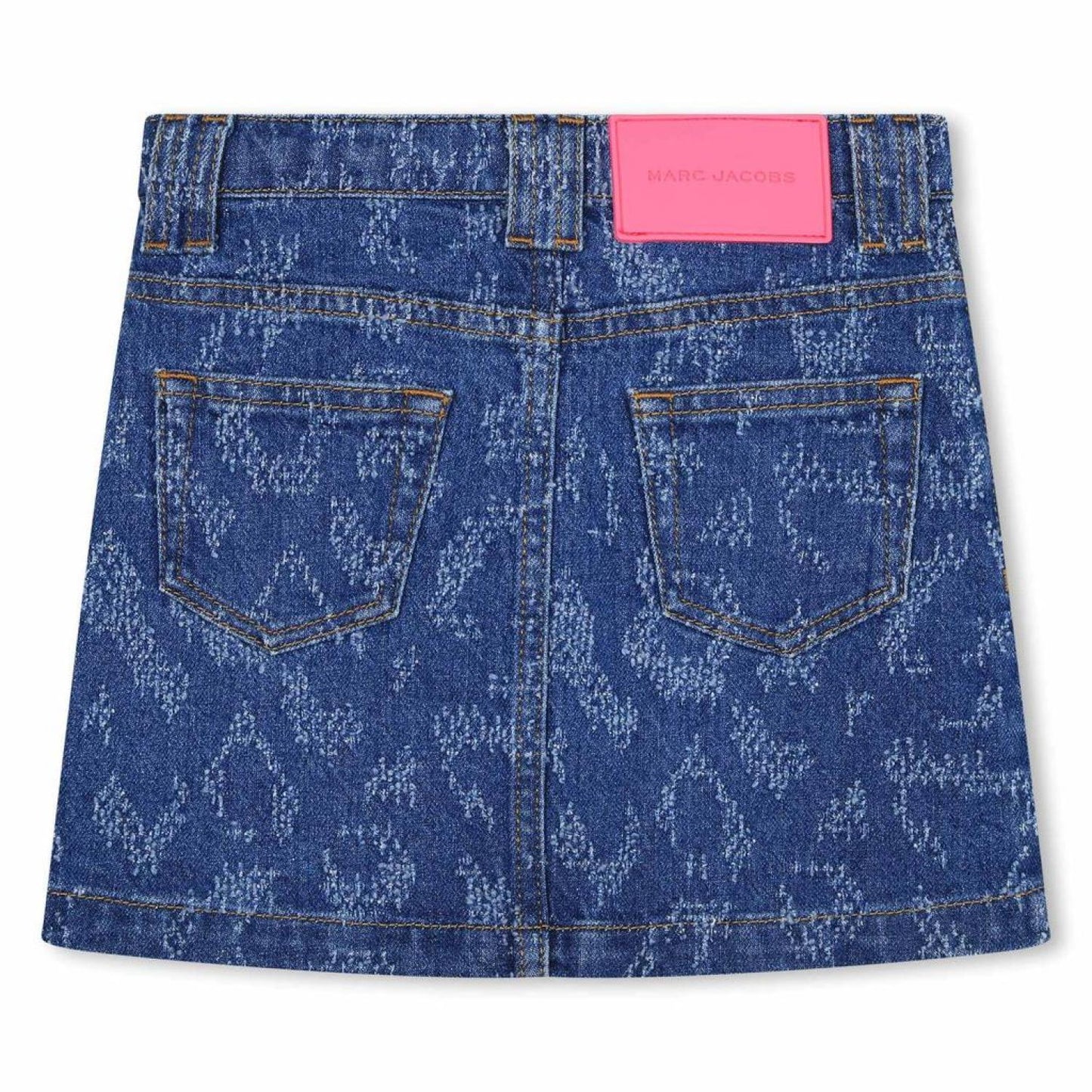 The Marc Jacobs Kids Laser-Cut Leopard Printed Denim Skirt