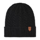 Men's Cable-Cuff Logo Patch Beanie