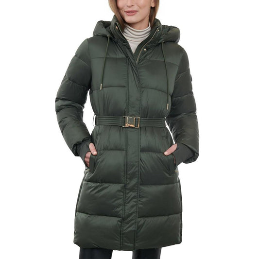 Women's Hooded Belted Puffer Coat