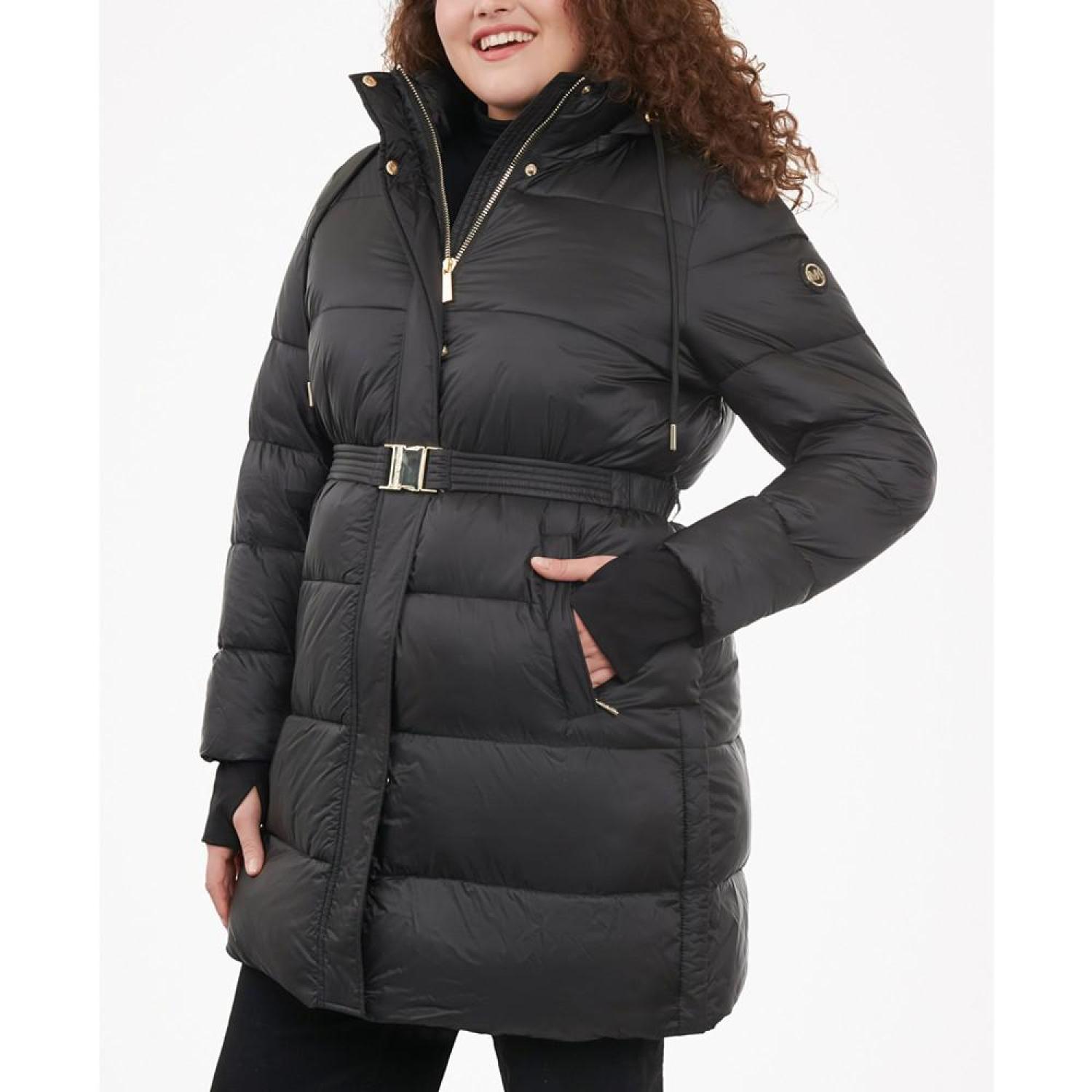 Belted Puffer Coat Michael Kors Womens Plus Size Jackets Women's