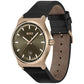 Men's Candor Quartz Basic Calendar Black Leather Watch 41mm