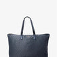 Jet Set Travel Large Signature Logo Print Woven Tote Bag