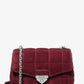 SoHo Large Quilted Suede Shoulder Bag