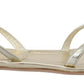 Prada Metallic Leather Sandals Ankle Strap Flats Women's Shoes