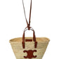 CELINE Teen Classic Panier Palm Leaves & Leather Tote