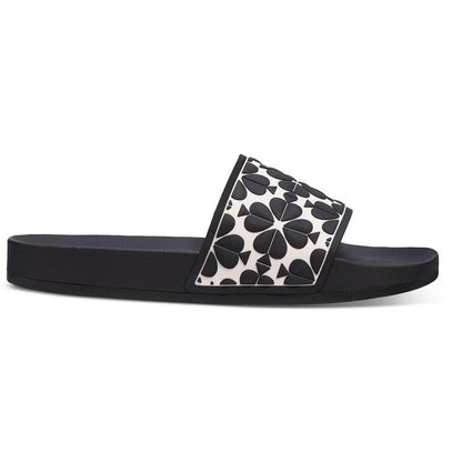 Olympia Womens Embossed Open Toe Slide Sandals