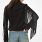 Suede Fringed Jean Jacket