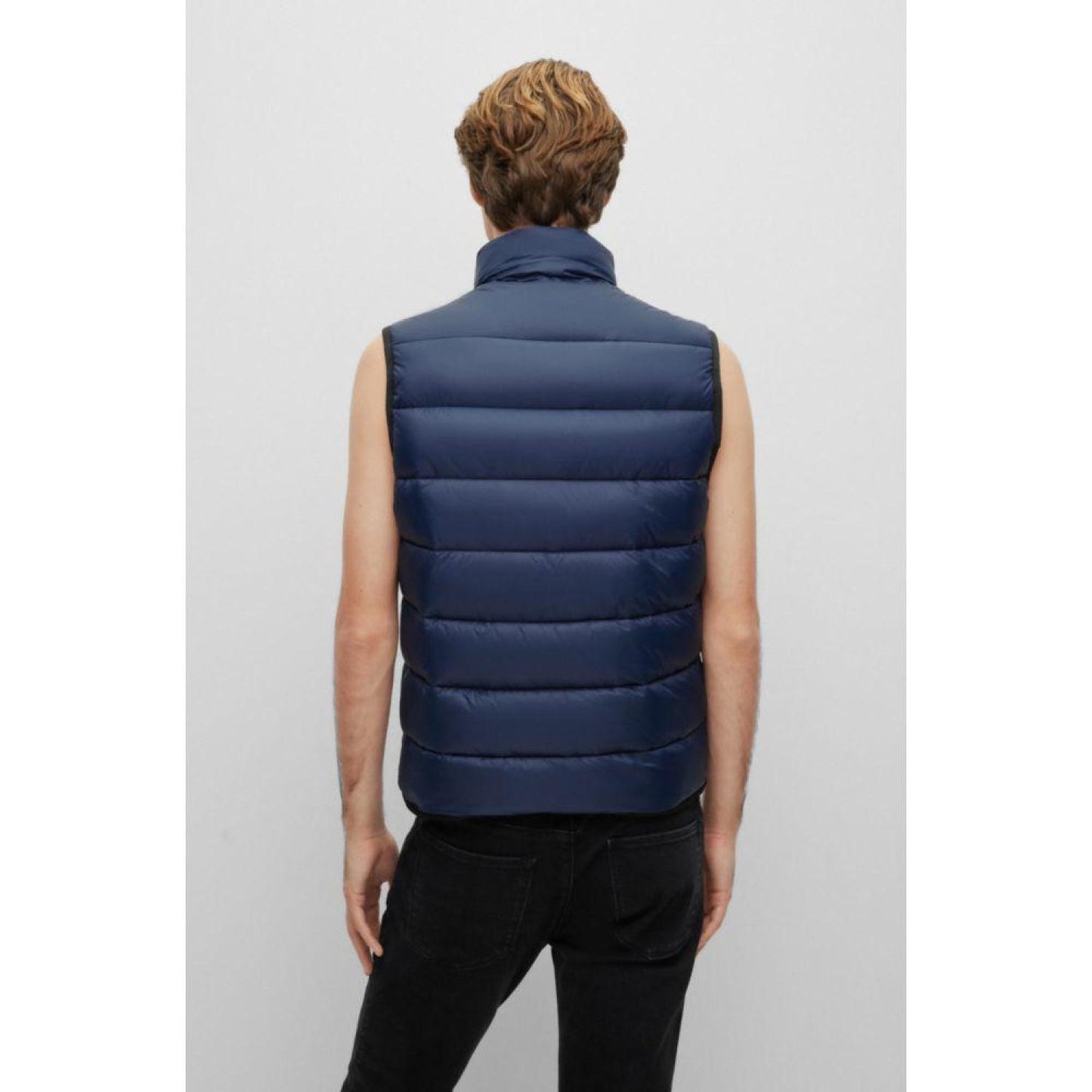 Slim-fit padded gilet with split logo
