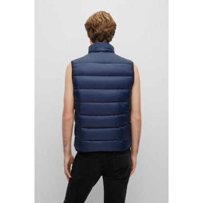 Slim-fit padded gilet with split logo
