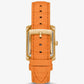 Emery Pavé Gold-Tone and Crocodile Embossed Leather Watch