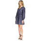 Women's Chain-Neck Smocked-Waist Tie-Neck Mini Dress