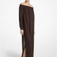 Silk Georgette Off-The-Shoulder Maxi Dress