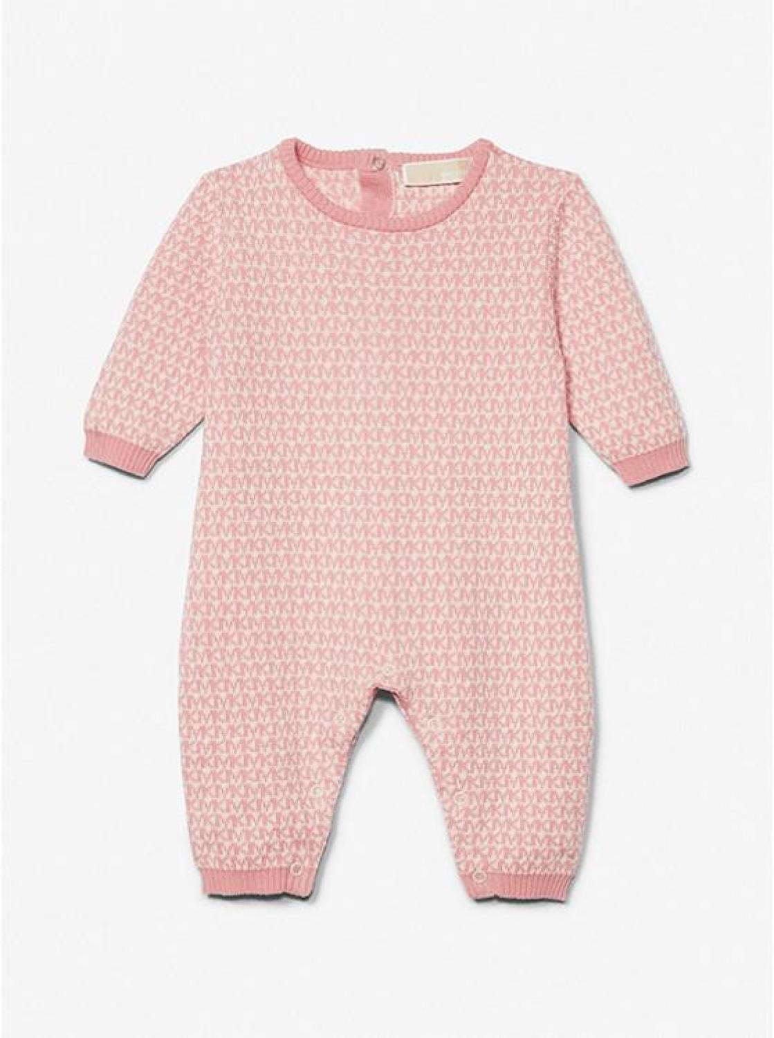 Logo Jacquard Cotton Baby Onesie