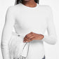 Tabitha Large Feather Embellished Leather Clutch