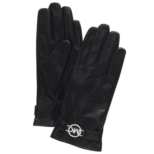 Women's Leather Logo Ornament Gloves