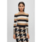 Wool sweater with horizontal stripes and crew neck