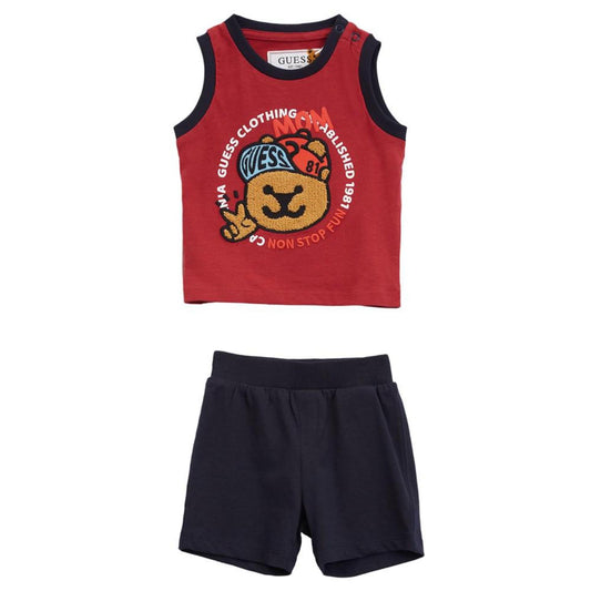 Baby Boys Embroidered Bear Tank Top and Shorts, 2 Piece Set