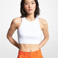Ribbed Recycled Viscose Blend Cropped Tank Top