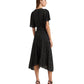 Geo-Print Crepe Flutter-Sleeve Dress