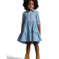 Tiered Chambray Shirtdress (Little Kids)