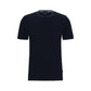 Slim-fit T-shirt in structured cotton with double collar