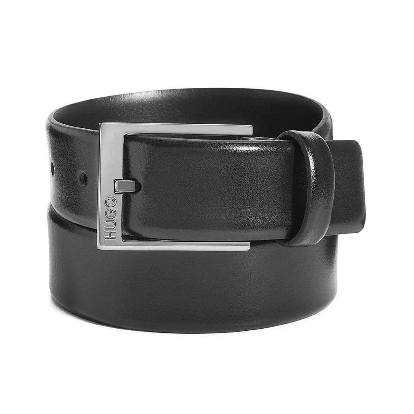 HUGO Men's Garney Plaque-Buckle Dress Belt