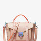 Manhattan Medium Contrast-Trim Leather Satchel
