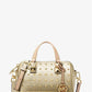 Grayson Small Studded Metallic Leather Duffel Crossbody Bag