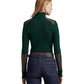 Faux Leather-Trim Ribbed Turtleneck