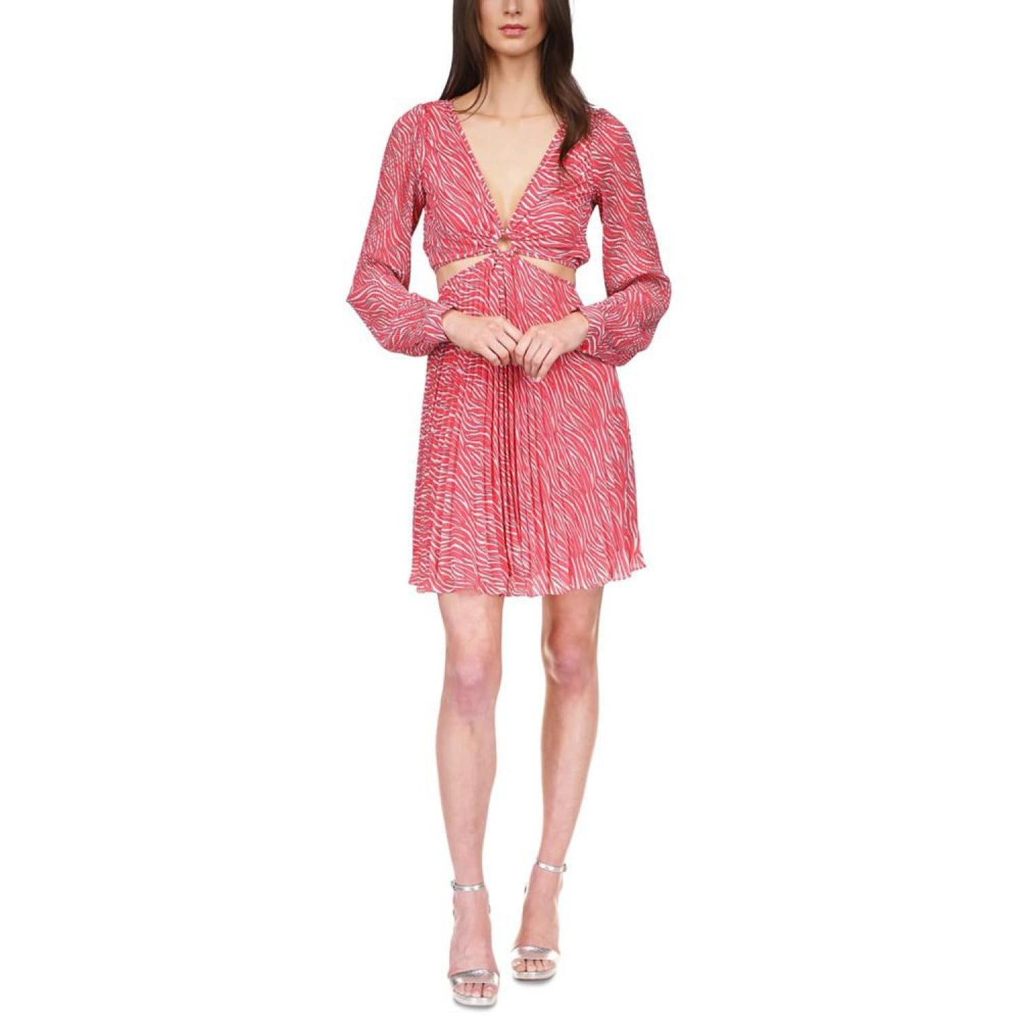 Women's Zebra Cutout Pleated Dress