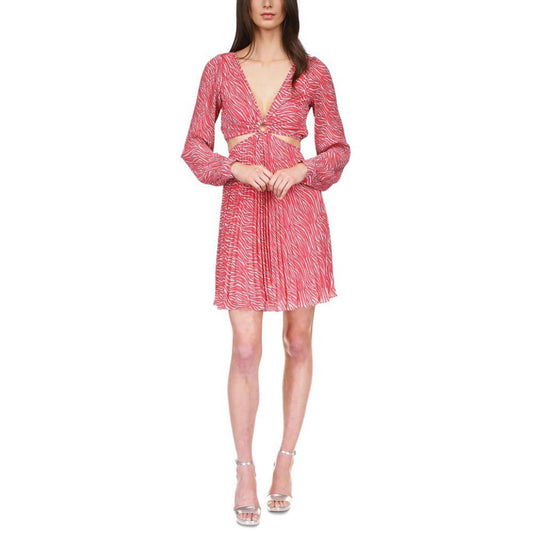 Women's Zebra Cutout Pleated Dress