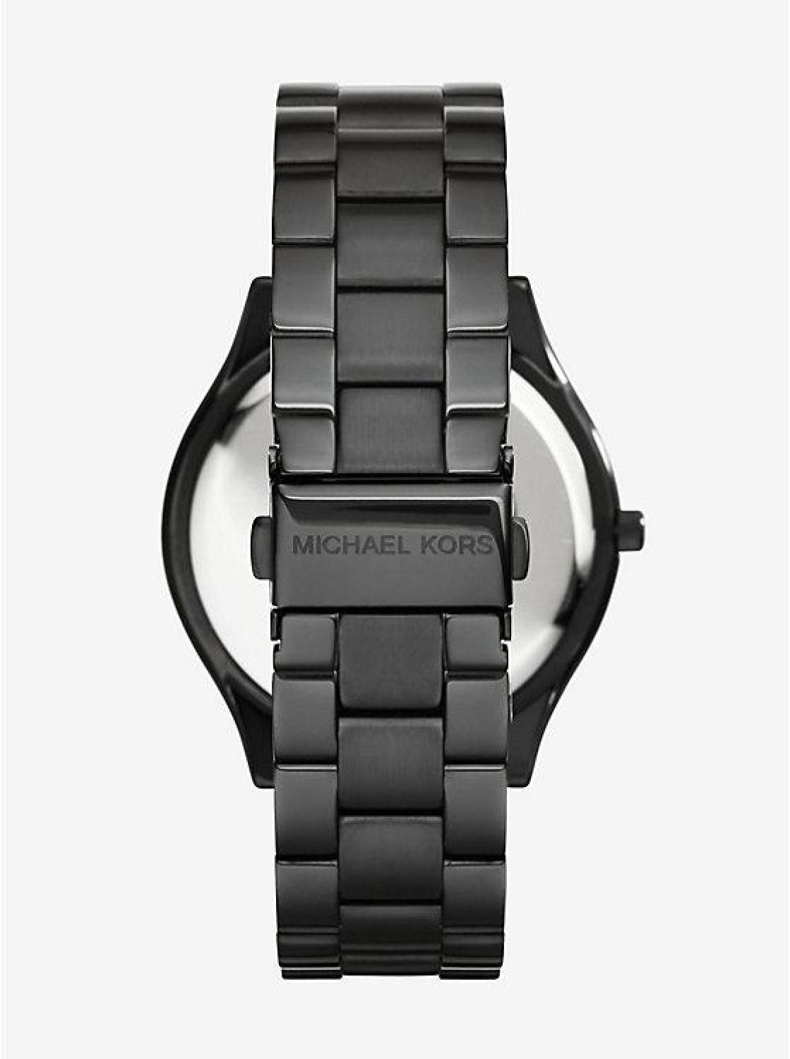 Slim Runway Black Stainless Steel Watch