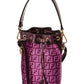 FENDI Mon Tresor Mini Tapestry & Leather Bucket Bag
