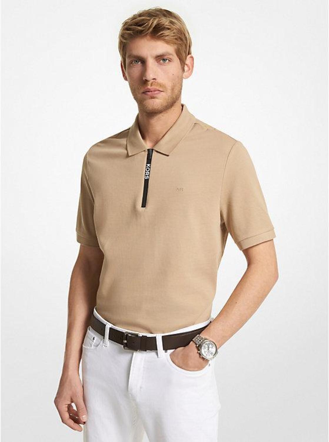 Cotton Half-Zip Polo Shirt