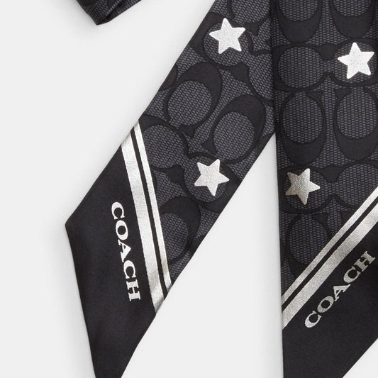 Coach Outlet Signature Twinkle Star Print Silk Skinny Scarf