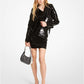 Sequined Stretch Crepe Moto Jacket