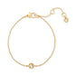 Gold-Tone Solitaire Imitation Pearl Link Bracelet