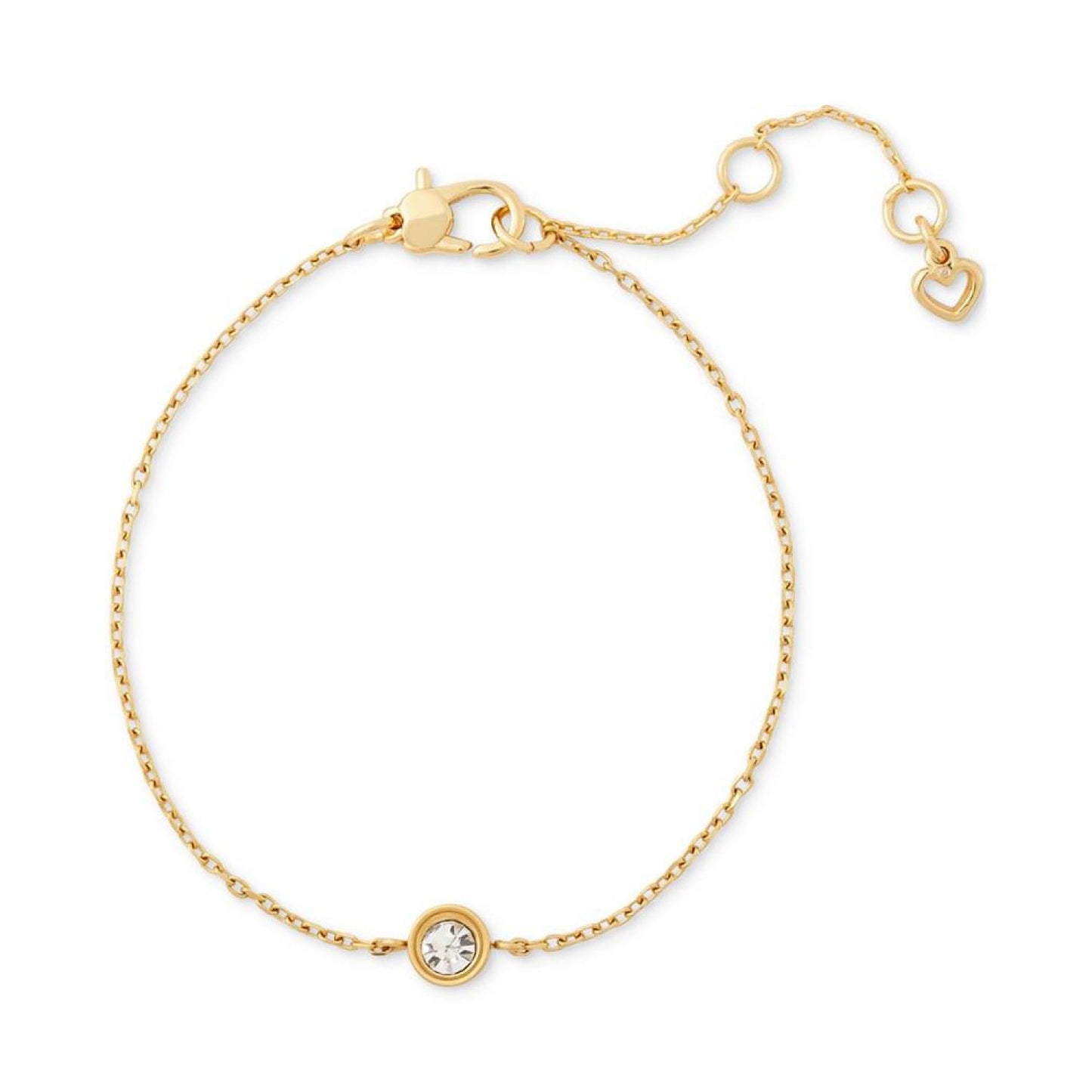 Gold-Tone Solitaire Imitation Pearl Link Bracelet