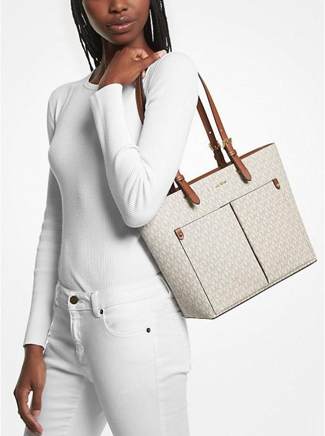Jet Set Medium Logo Pocket Tote Bag