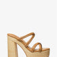 Corrine Leather and Straw Platform Sandal