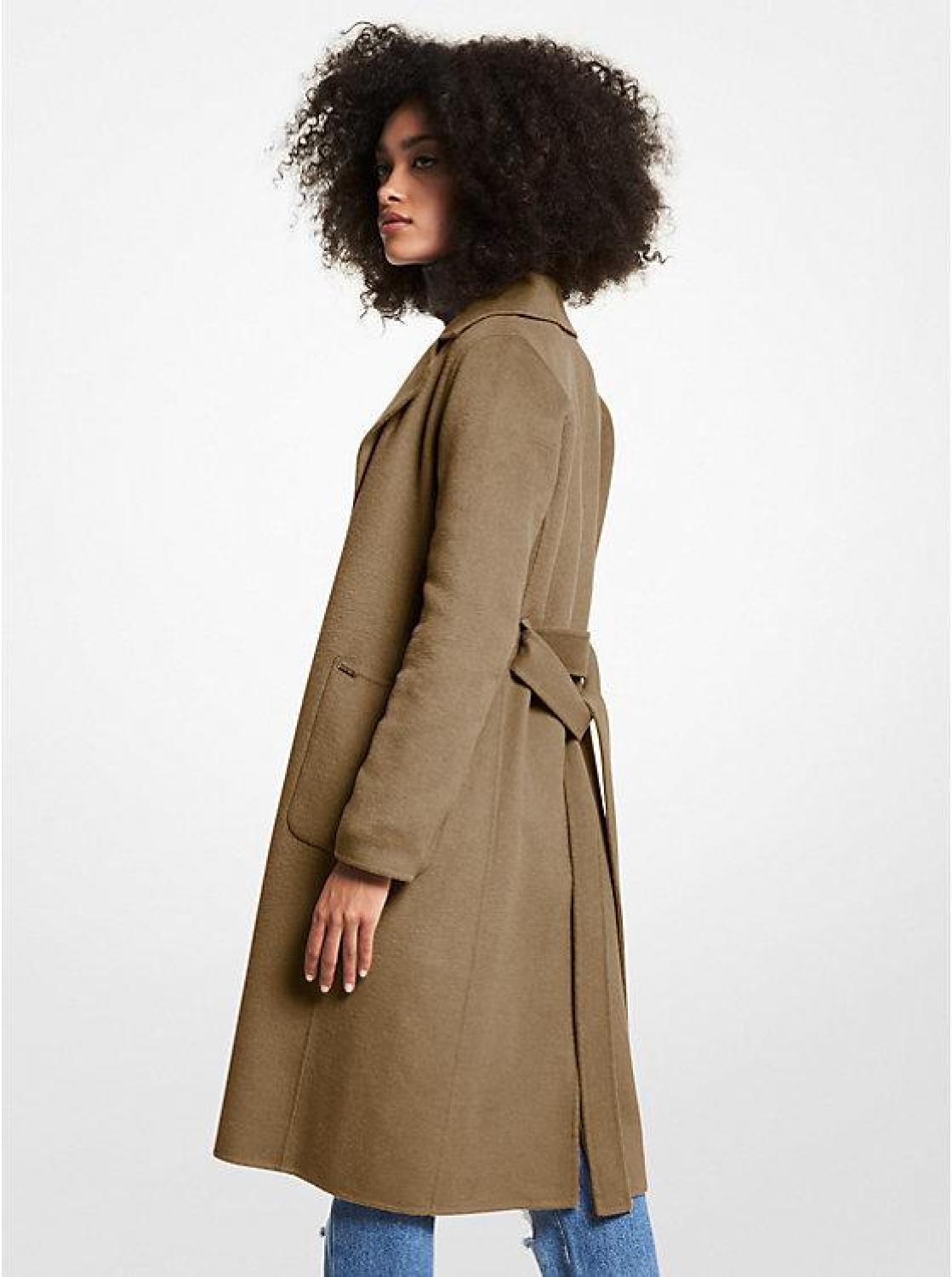 Wool Blend Wrap Coat