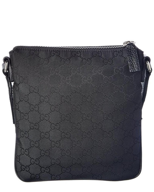 Gucci Small GG Nylon Messenger Bag, Black