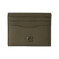 Flat Card Case in Pebble Leather w/ Sculpted C Hardware Branding