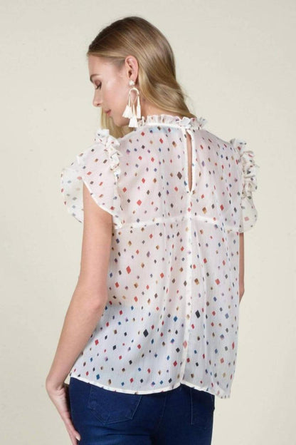 Heidi Chiffon Top In Funfetti Print