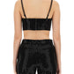 Michael Michael Kors Pinstripe Sequined Crepe Bustier Top