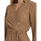Print Surplice Crepe Midi Dress