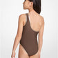 Logo One Shoulder Swimsuit
